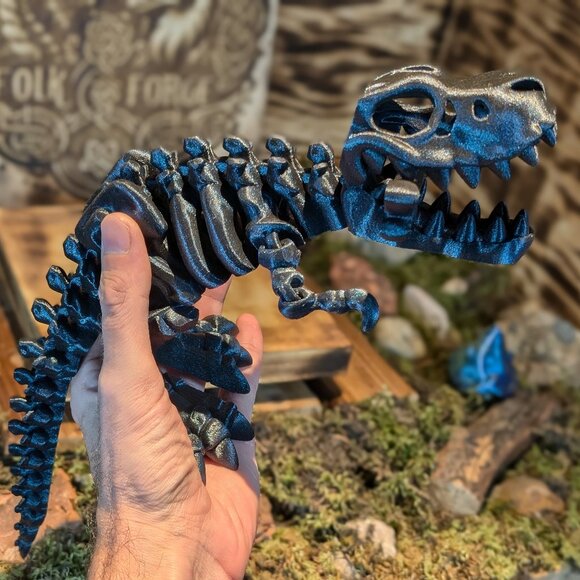 Skeleton Tyrannosaurus T-Rex Flexible Articulated Fidget Toy Dinosaur 3D Printed - Picture 5 of 9